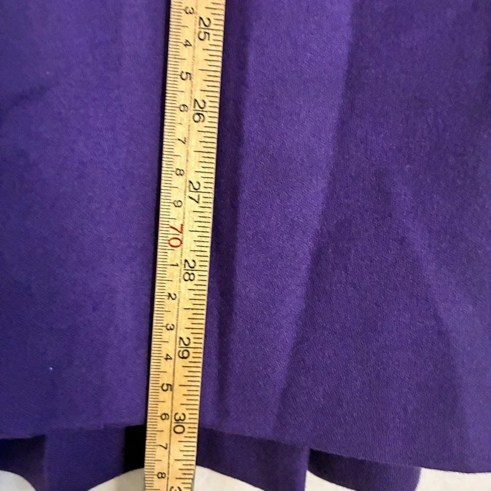 Vtg Pendleton Midi Skirt Women's 12 Purple Wool USA Made Pleated Minimalist